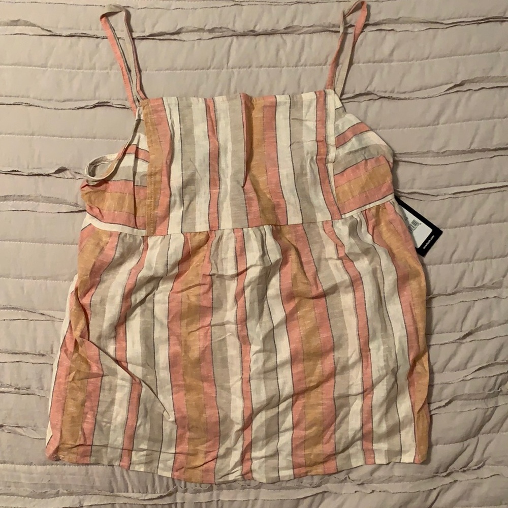 Linen striped maternity top